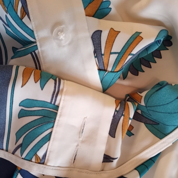 Nine West Dolman Sleeve Flowy Silky Kimono Tie Front Casual Wrap Bohemian Top - Picture 7 of 9